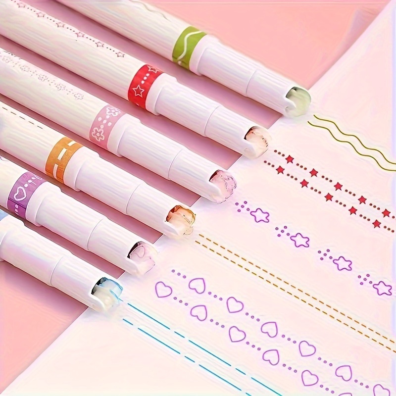 

6pcs Erasable Glitter Gel Pens - Fine Point 0.7mm, Smooth Writing With Glitter Designs (hearts, Stars, Confetti) - Home, School, Office & Gift , Glitter Pens