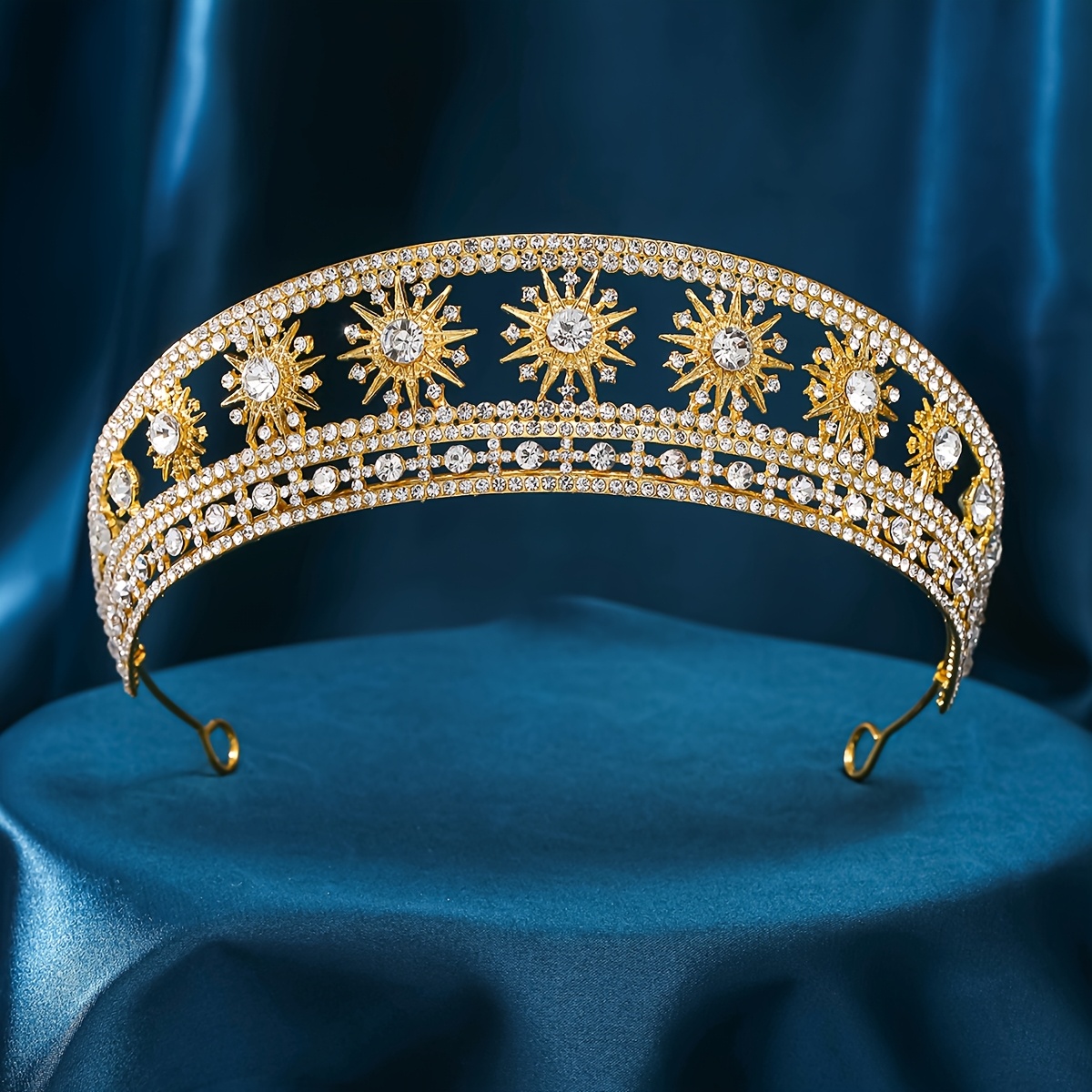 TEMU Bandeau Couronne Baroque en Strass, Alliage de , Coiffure pour Mariée, Couronne de , Accessoires de Robe de Mariée