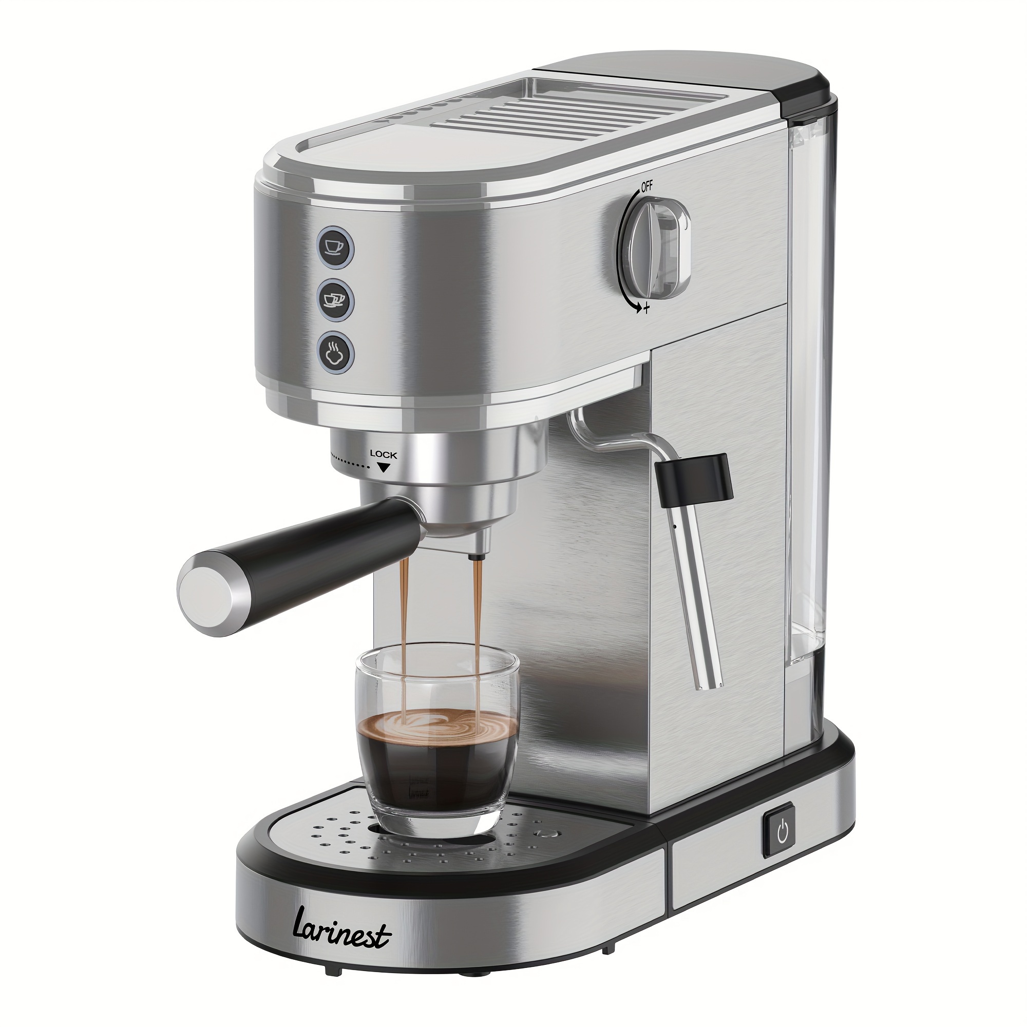 

Espresso Machine With Milk Frother, Stainless Steel Espresso Maker, 20 Bar Espressoe Machine With 41oz Removable Water Tank, Small Espresso Machines For Latte, Cappuccino, 1350w