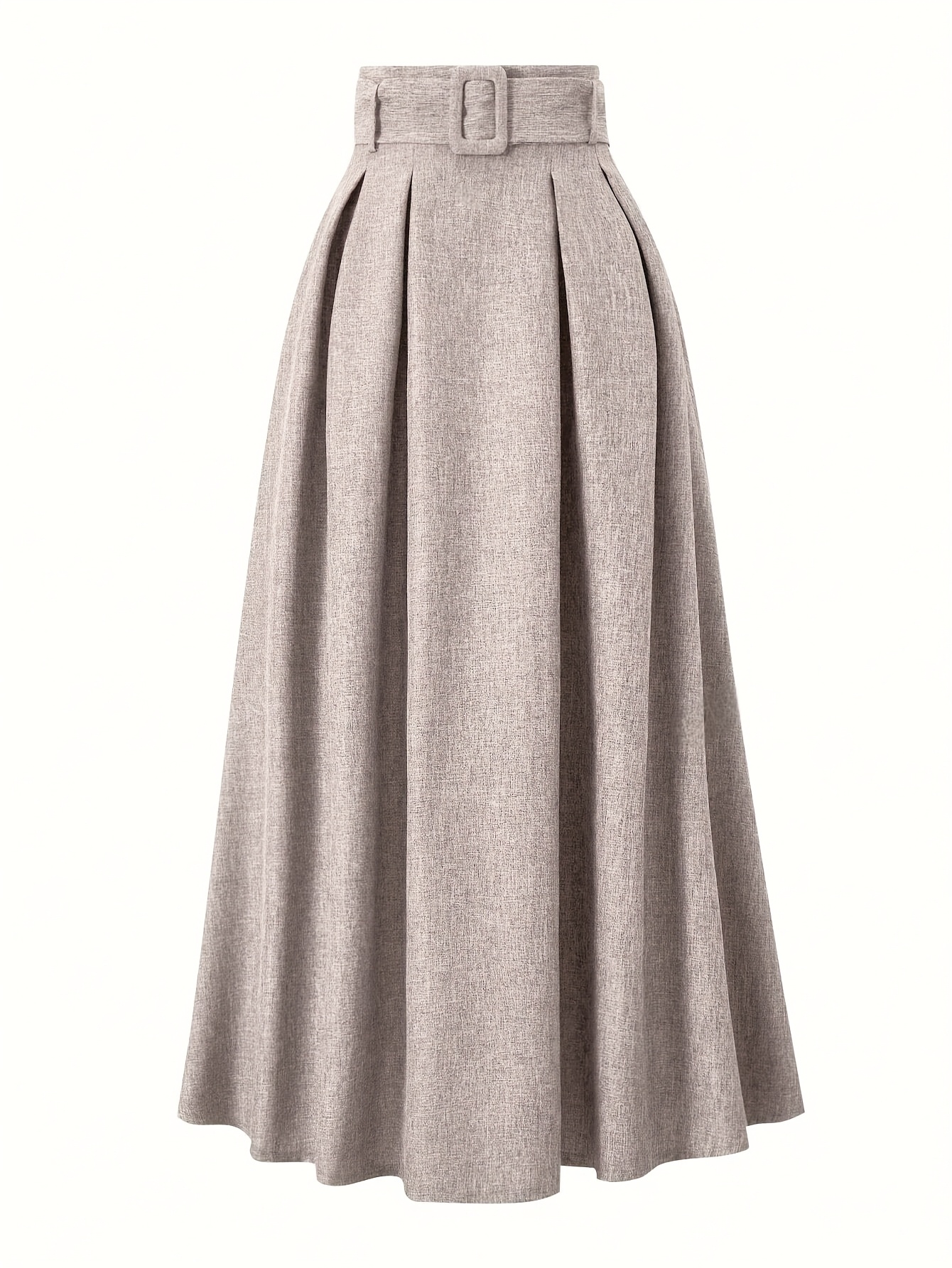 waistband pleated maxi skirt with elegant thickened design suitable for daily work and casual wear in autumn and winter