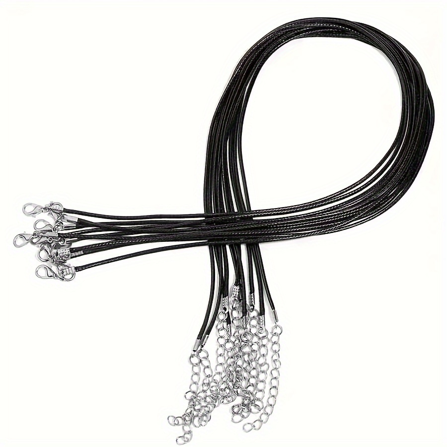 Image of 10pcs 50cm Waxed Necklace Cord Bulk Necklace Rope String With Clasp Multicolor For Bracelet Pendant Bangle Jewelry Making Small Business Supplies (20 Inches And Thickness 1.5mm)