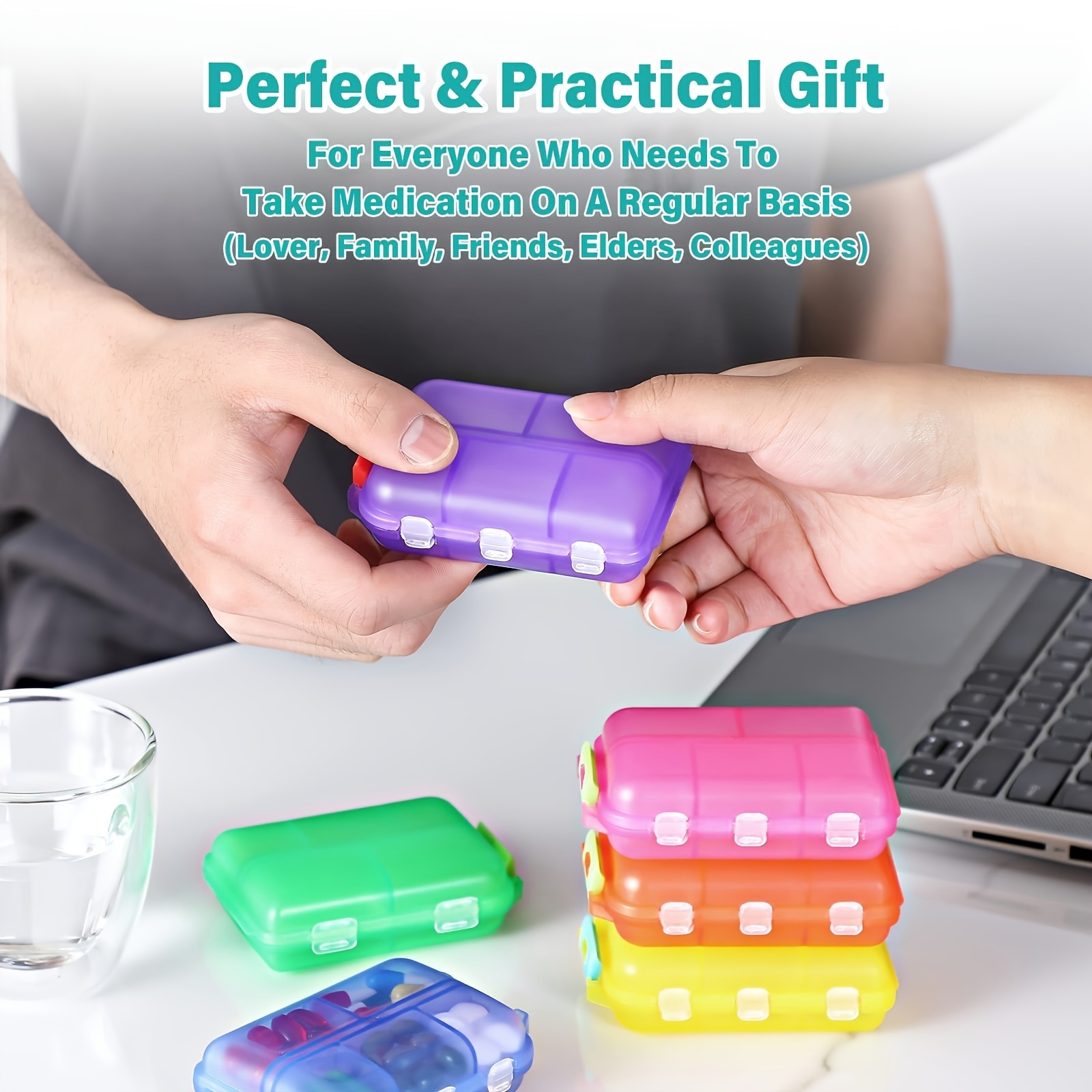 6 pack travel medicine organizers 10 compartments for wallet or bag storage suitable for vitamins fish oil and more details 5