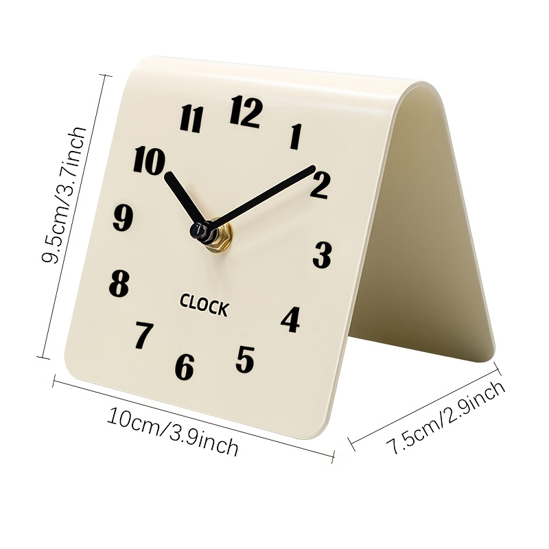 TEMU 1pc, Creative Small Desktop Clock, Student Bedside Table Clock, Silent Wall Clock, No Ticking. Suitable For Desktop Decoration In Living Room,