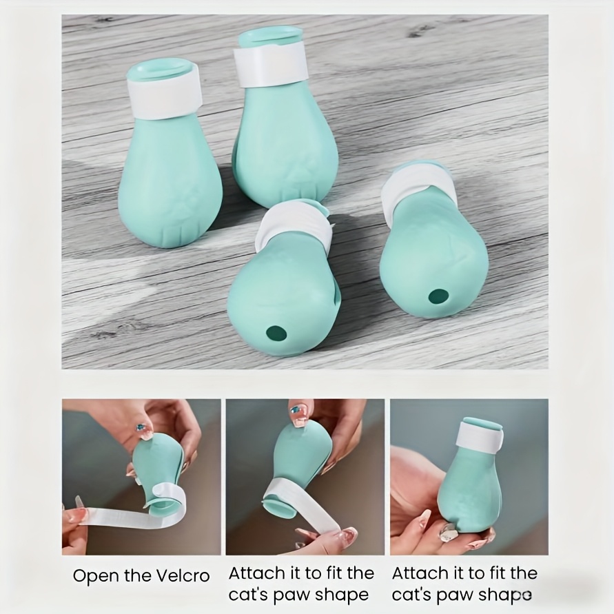 Ensemble de protection pour chat, collier Elizabeth transparent et respirant, comprenant 1 protège-tête et 4 protège-pattes, -léchage et -morsure, spécialement conçu pour le toilettage et le bain, durable et réutilisable