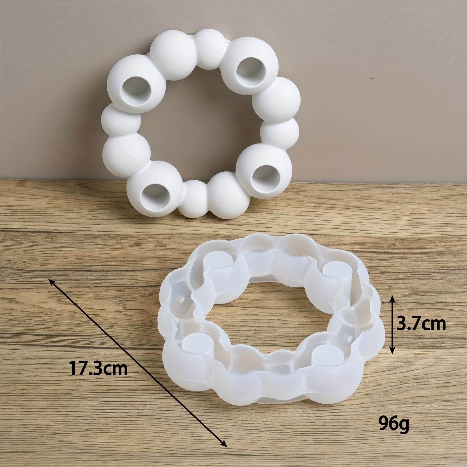 Beaded Candle Holder Silicone Mold, Beaded Design, Resin Casting, Fragrance Home Decor, Creative Beaded Foam Concrete Mold, Clay Gypsum Craft Production (2 Sizes )