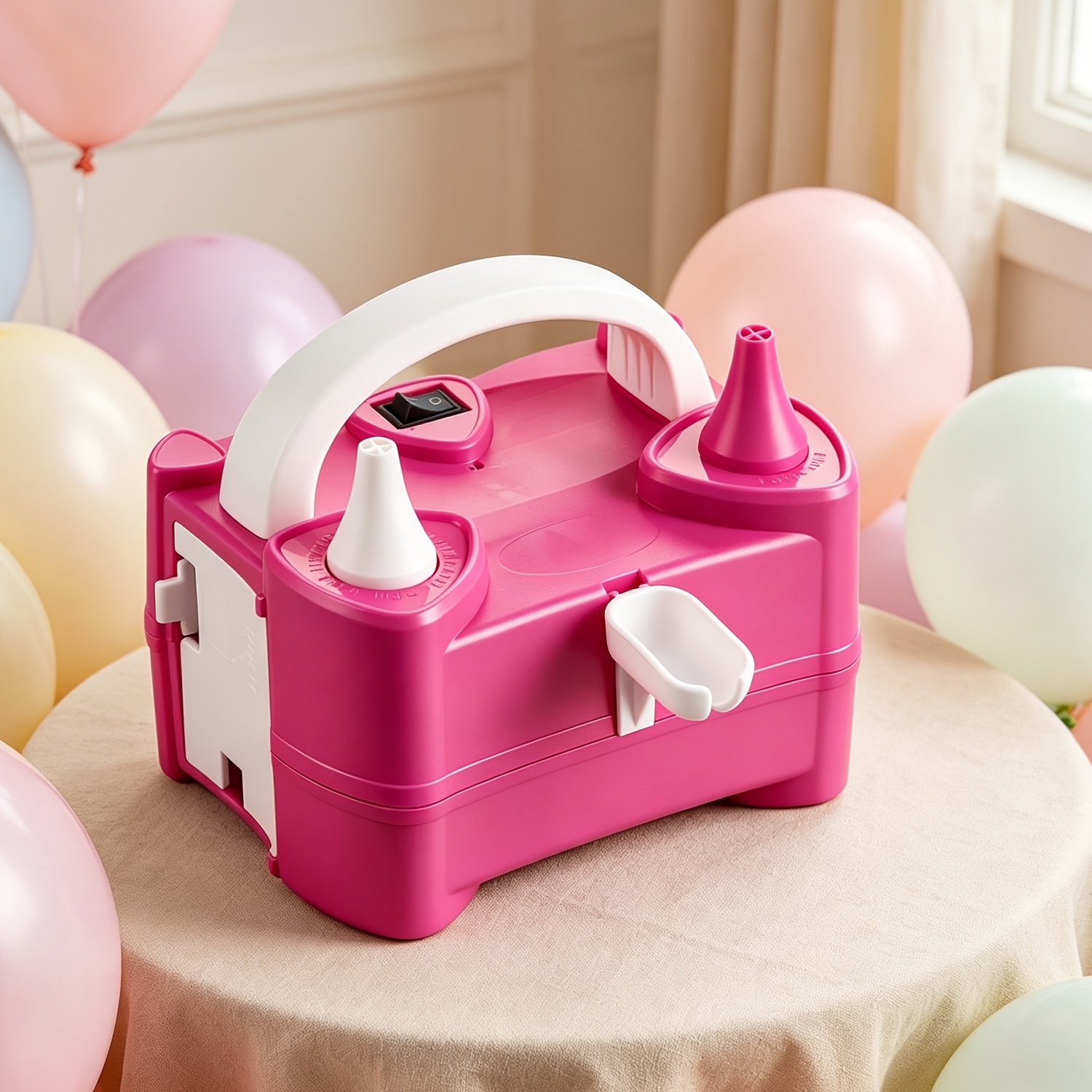 TEMU Electric Balloon Air Inflator Pump, Dual/multi Nozzle Portable Balloon Blower Machine For Wedding Birthday Party Decoration Supplies