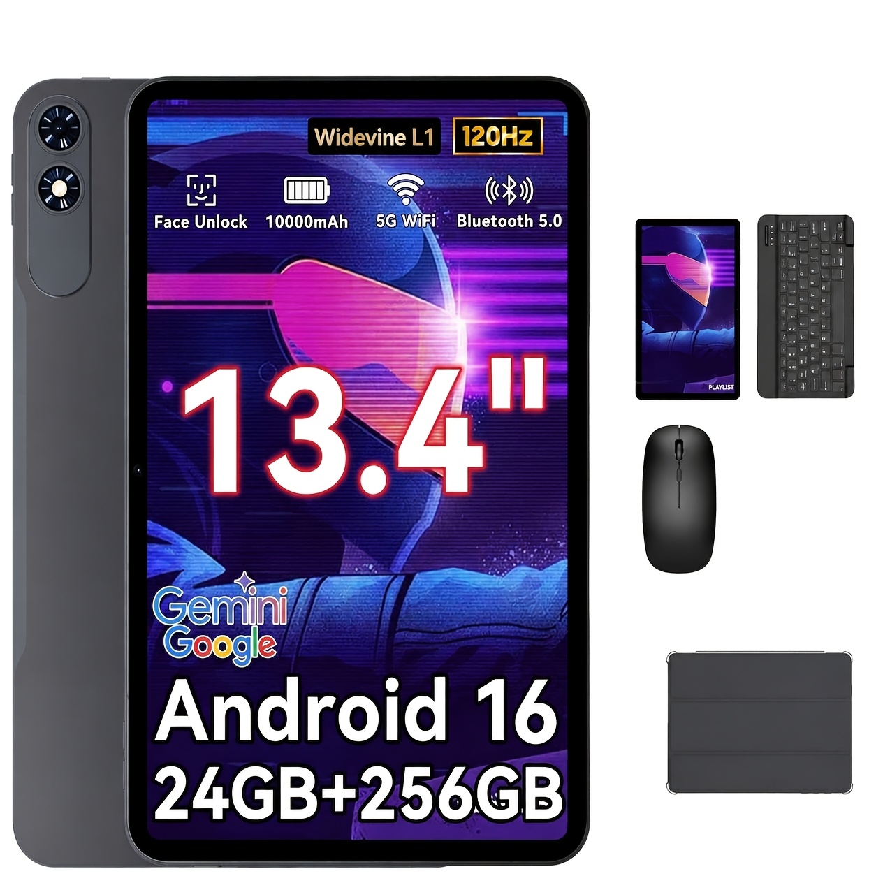 TEMU Tabwee T60 Pro 16 New 2025 Tablet, 13.4-inch Hd Large Screen, 1920x1200 Ips Display, -core High-performance Cpu, 24(8+16)gb + 256(2tb Expand),