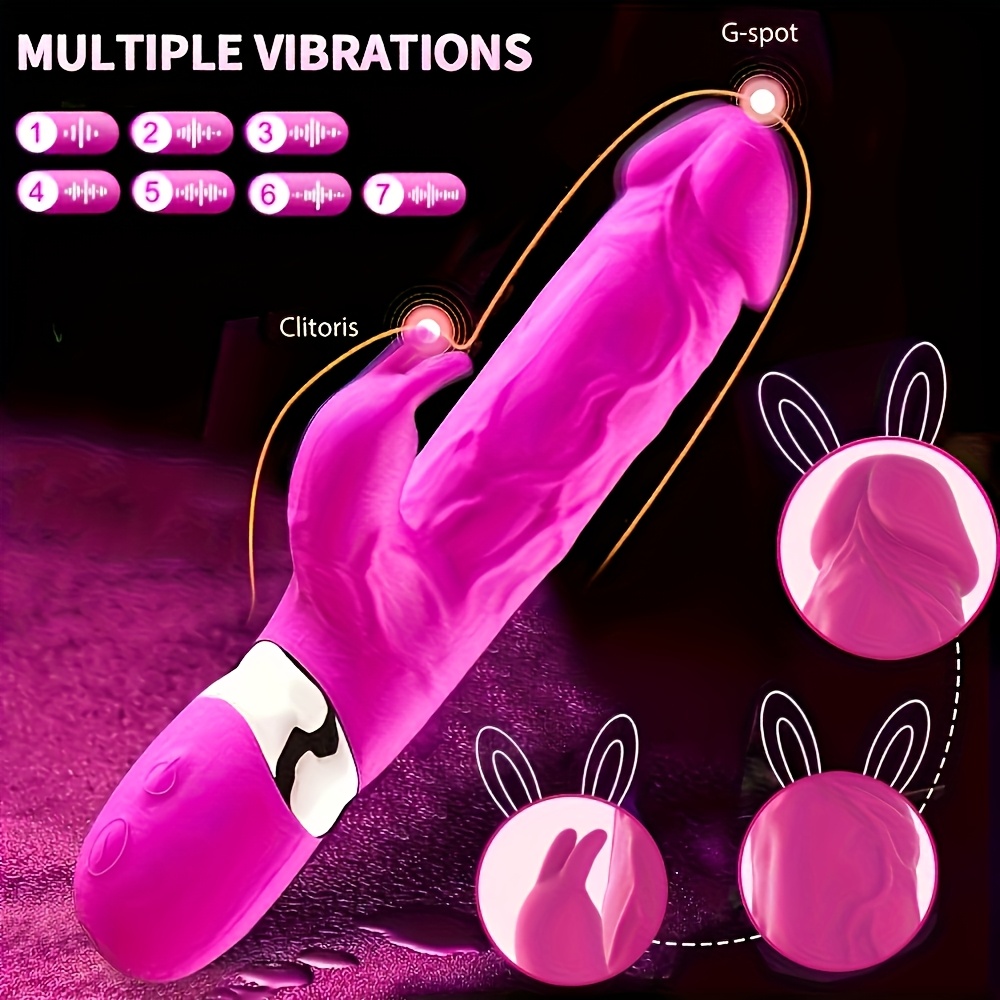 Dildo - Dildo - G Spot Vibrators Rabbit Dildo, G-Spot Stimulation Clitoral with 7+10 Powerful Vibration Modes, Adult Sex Toy with Dual Motors And Vibrating Ears for Couple