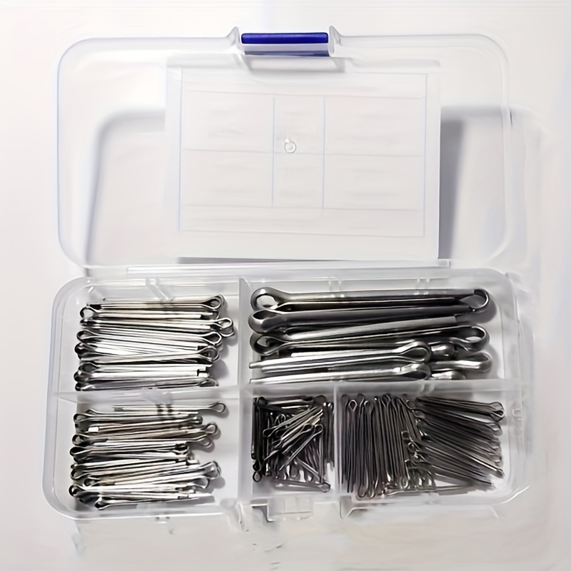 200pcs Cotter Pin Assortment Kit, Whistle Nail Hairpin -shaped Opening Card Pin Connection Fastener M1-m5 Toolkit