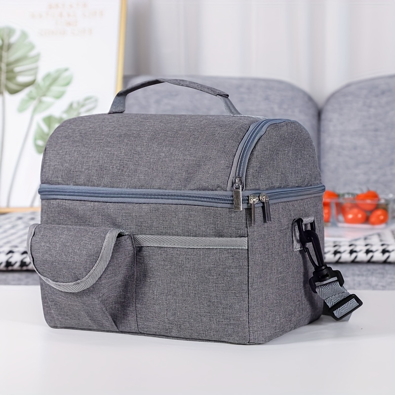 

Insulated Lunch Bag, Large Capacity Thermal Picnic Cooler Tote With Shoulder Strap, Leakproof, Reusable Office Work And Picnic Oxford Cloth Box, Hand Wash, Space-themed Square Design Without Printing