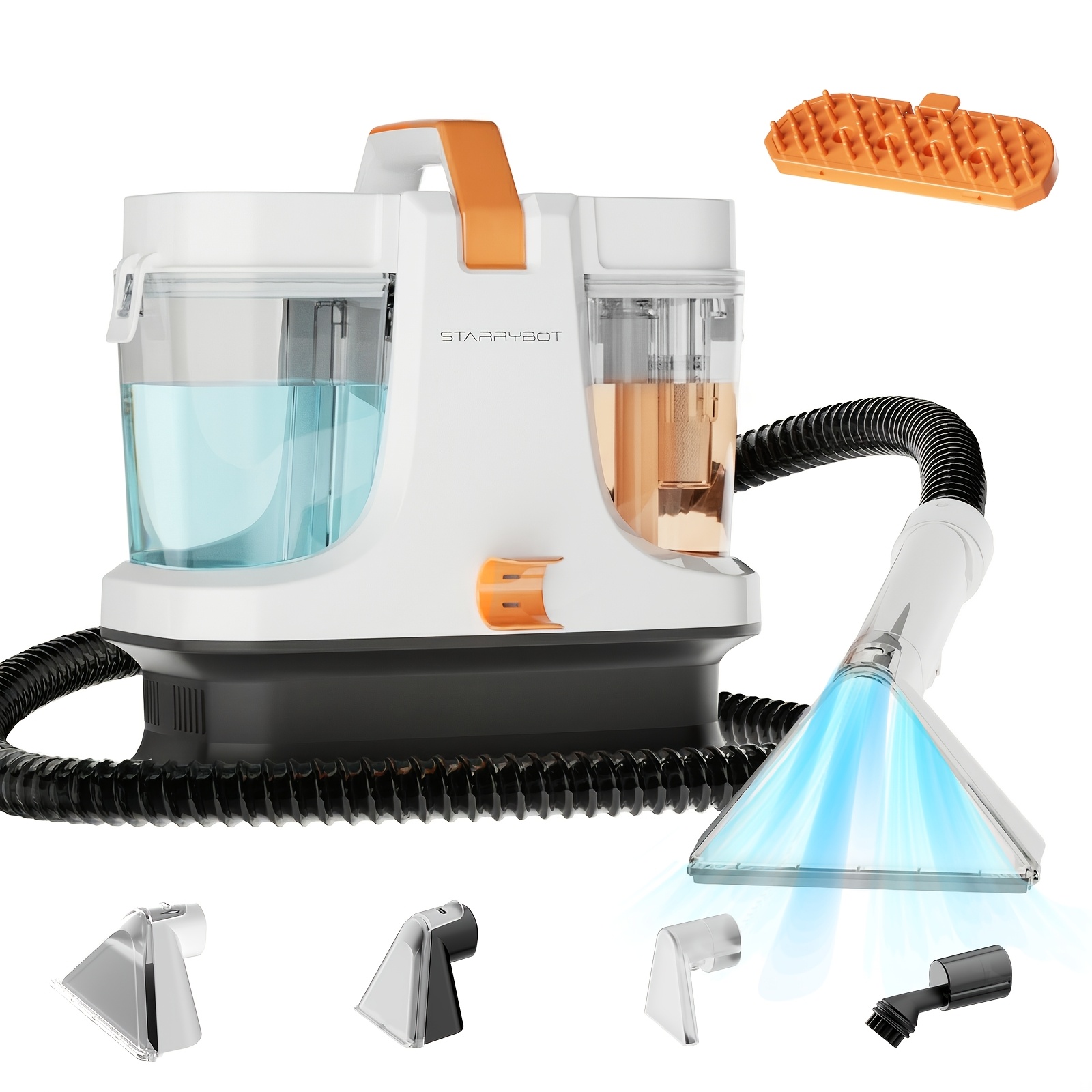 TEMU Starrybot 500w Portable Carpet & Upholstery Cleaner Machine, 30kpa Professional Spot & Stain Remover For Pets, Powerful Suction Handheld Couch
