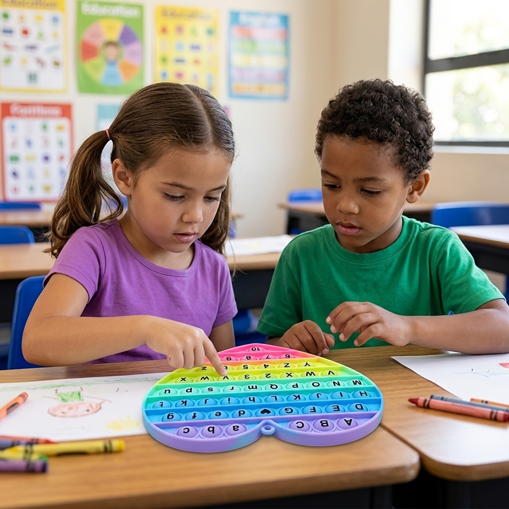 Alphabet Numbers Learning Board Game with Silicone Heart-Shaped Design