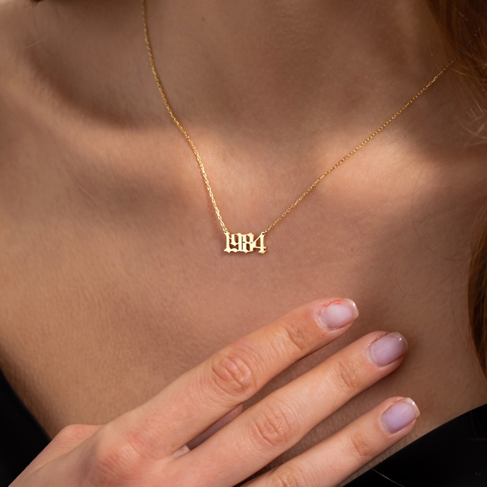 TEMU Collar Personalizado con Colgante de de , Joyería Dorada y Plateada de Acero Inoxidable, Regalo de Aniversario, para , Regalo Único para y ,