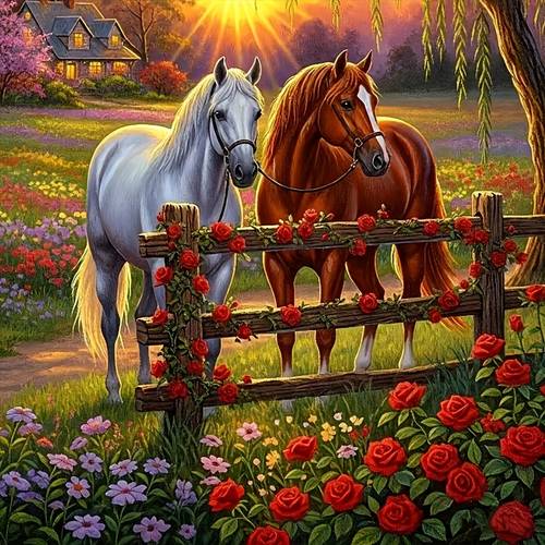 new 5d diy diamond painting kit horse acrylic mosaic craft handmade decorative painting for living room bedroom home gift for mom frameless