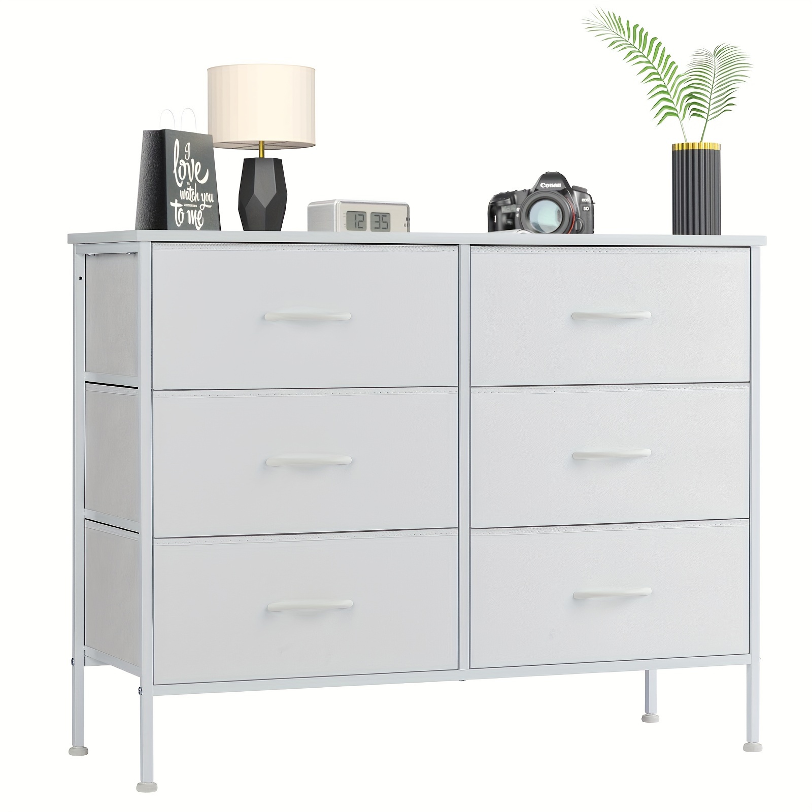 1pc 6 drawers dresser bedroom small chest tower fabric - Temu