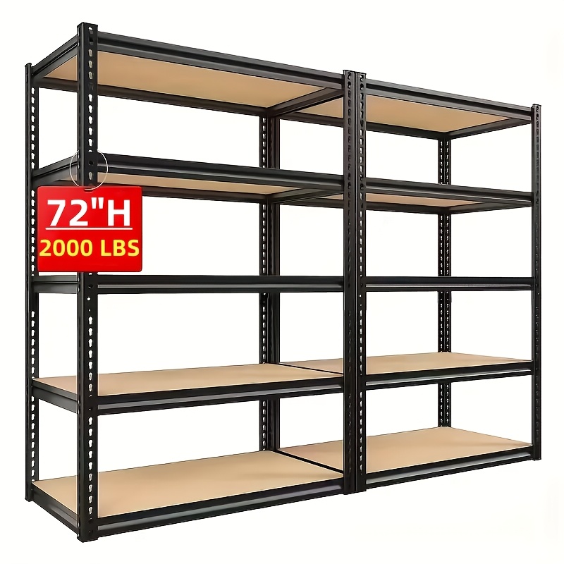 item picture 72-Inch Heavy-Duty Metal Storage Shelf, Multi-Layer Adjustable Kitchen Rack for Home Use, Storage Rack, Clothes Hanger, Bedroom Organizer. Easy to Assemble, Suitable for Garages, Warehouses, for Homes And Offices - Multifunctional Storage Rack, Open in new tab.