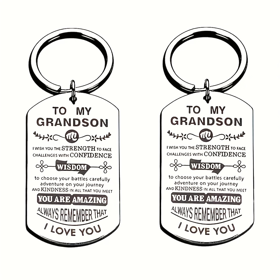 

A Pair Of Keychains For Grandchildren, Inspirational Creative Gift Tags - The Perfect Birthday, Graduation, Or Christmas Gift From