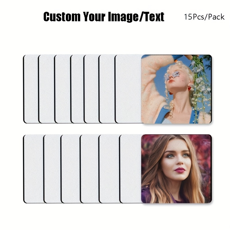 TEMU 6pcs/8pcs/15pcs/16pcs Personalized Custom Anti-scald Heat-insulating Coasters, Diy Photo/text/logo Single-sided Printing, Rubber-backed