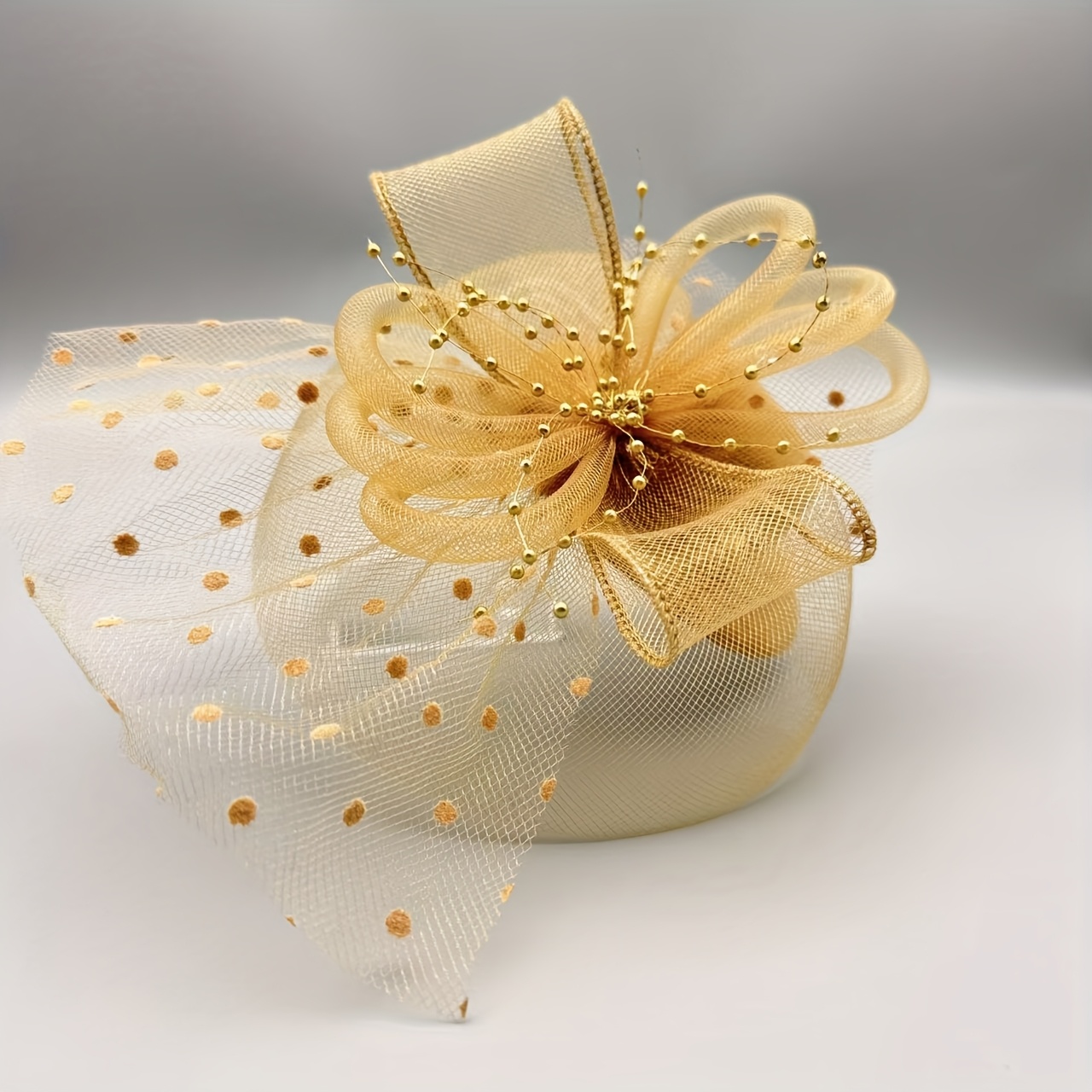 E-shop Kleine Cap Derbyhut Schleier Mesh 1 Stück Schleifen-Fascinator für Teeparty Halloween 1920er Geburtstag Pferderennen Hochzeitshut Kirchenhut mit