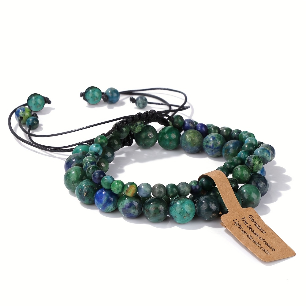 3pcs Natural Stone Beaded Bracelets for Women
