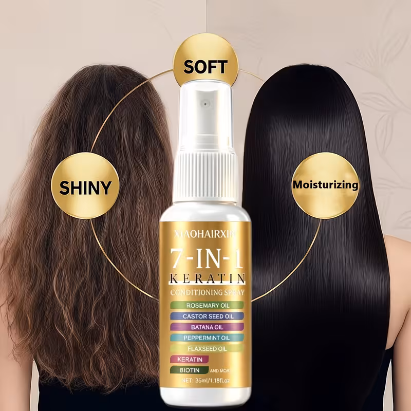 7 in 1 keratin wash free of deep and shiny hair and heat insulation protection modeling high temperature Product details 0