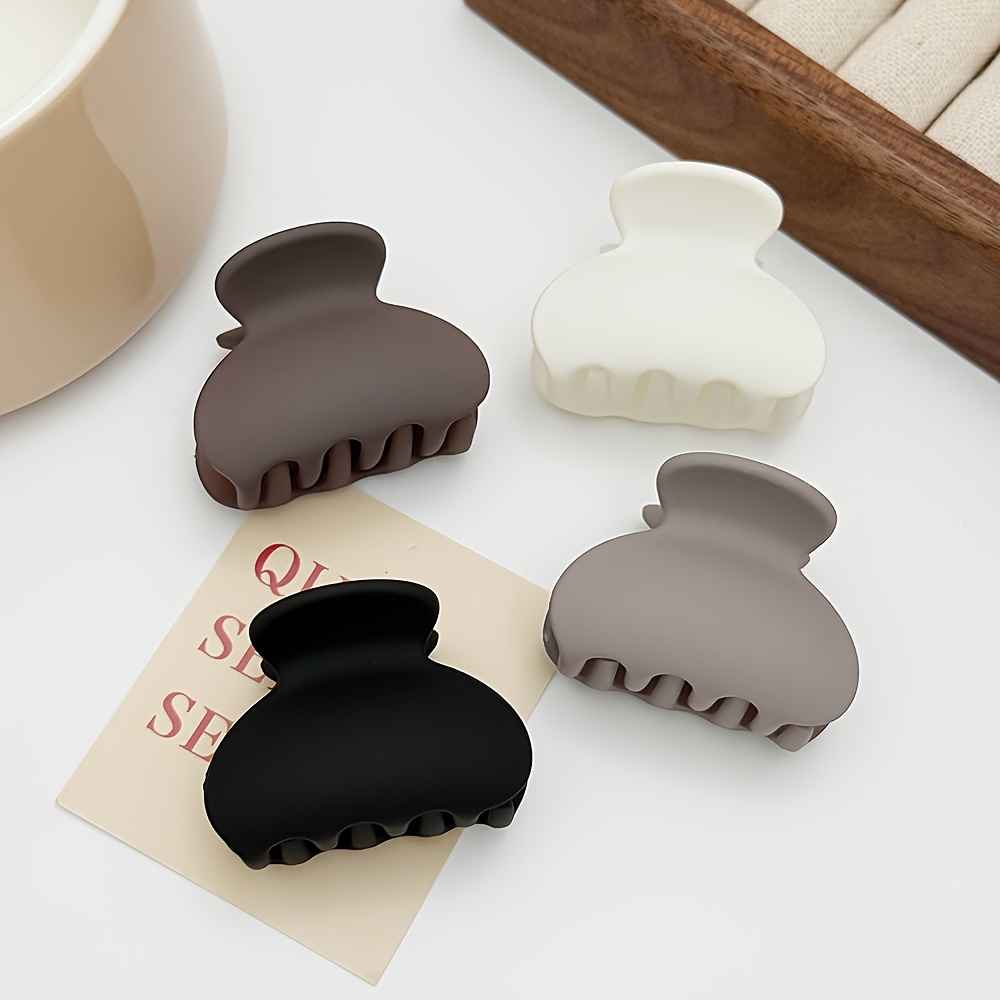 Image of 4/8pcs Small Milk Coffee Color Shape Versatile Matte Hairpin Hair Crush Clip On The Back Of Women's Hair Accessories Suitable For Daily Hairstyles, Matte Texture