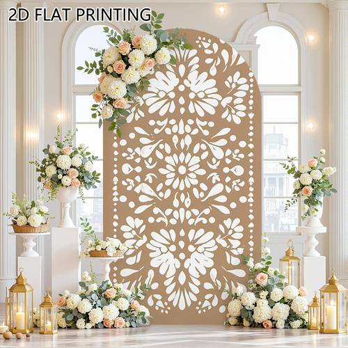 1pc arched background cover holiday papel picado pattern arch backdrop cover multi size options weddings graduation events holiday festivals anniversary parties birthday decorations stand not included