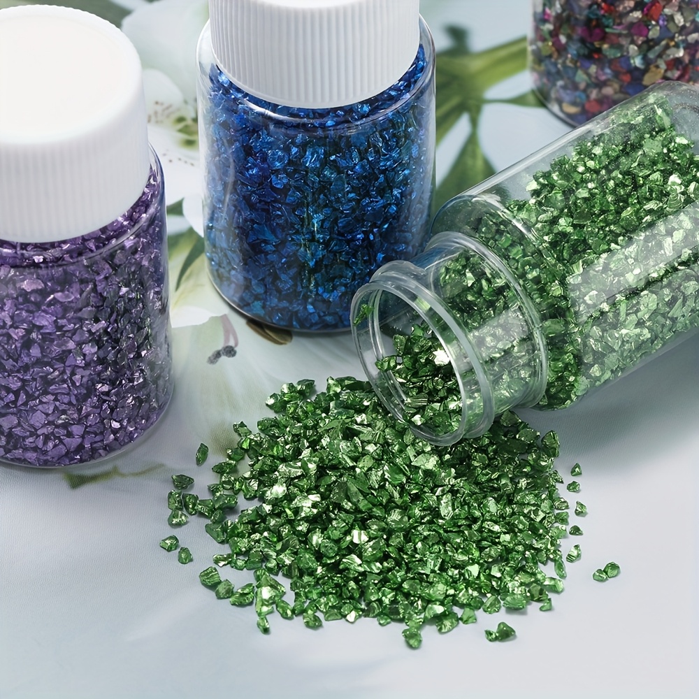 30g Multicolor Irregular Glass Crushed Stone Resin Fillings for DIY Jewelry, Epoxy Crafts, and Art Decorations