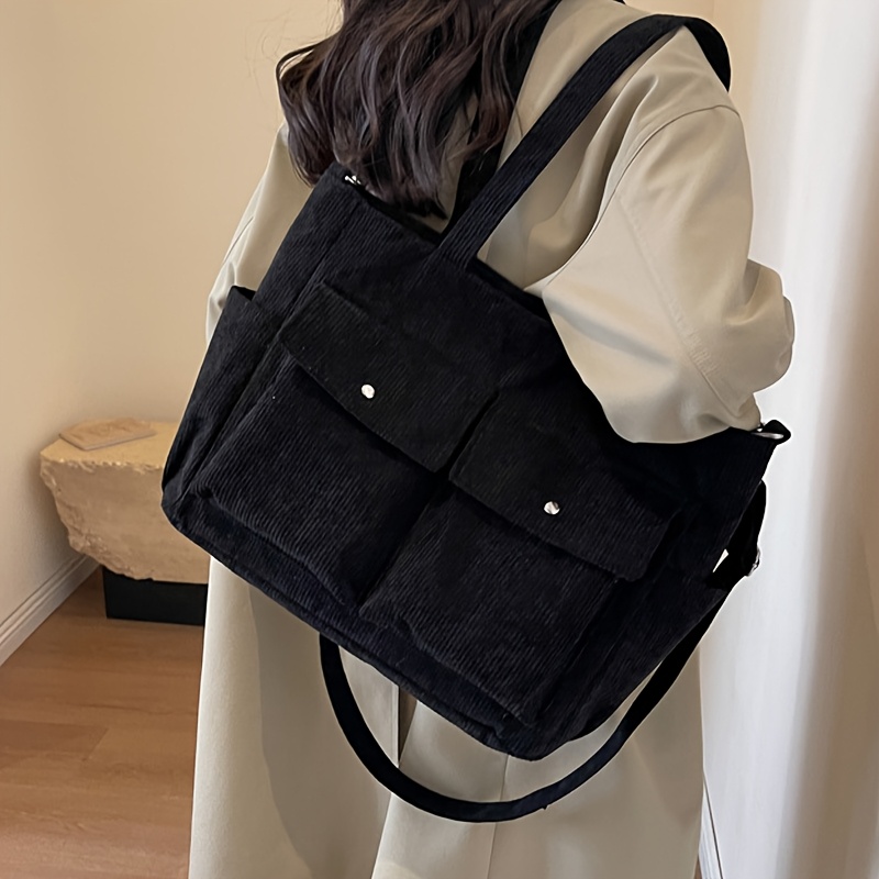 

Sac fourre-tout en velours pour femmes, grande , sac à bandoulière et sac à bandoulière polyvalent pour , , les , cadeau, fermeture à glissière, options noir/, lavage à /