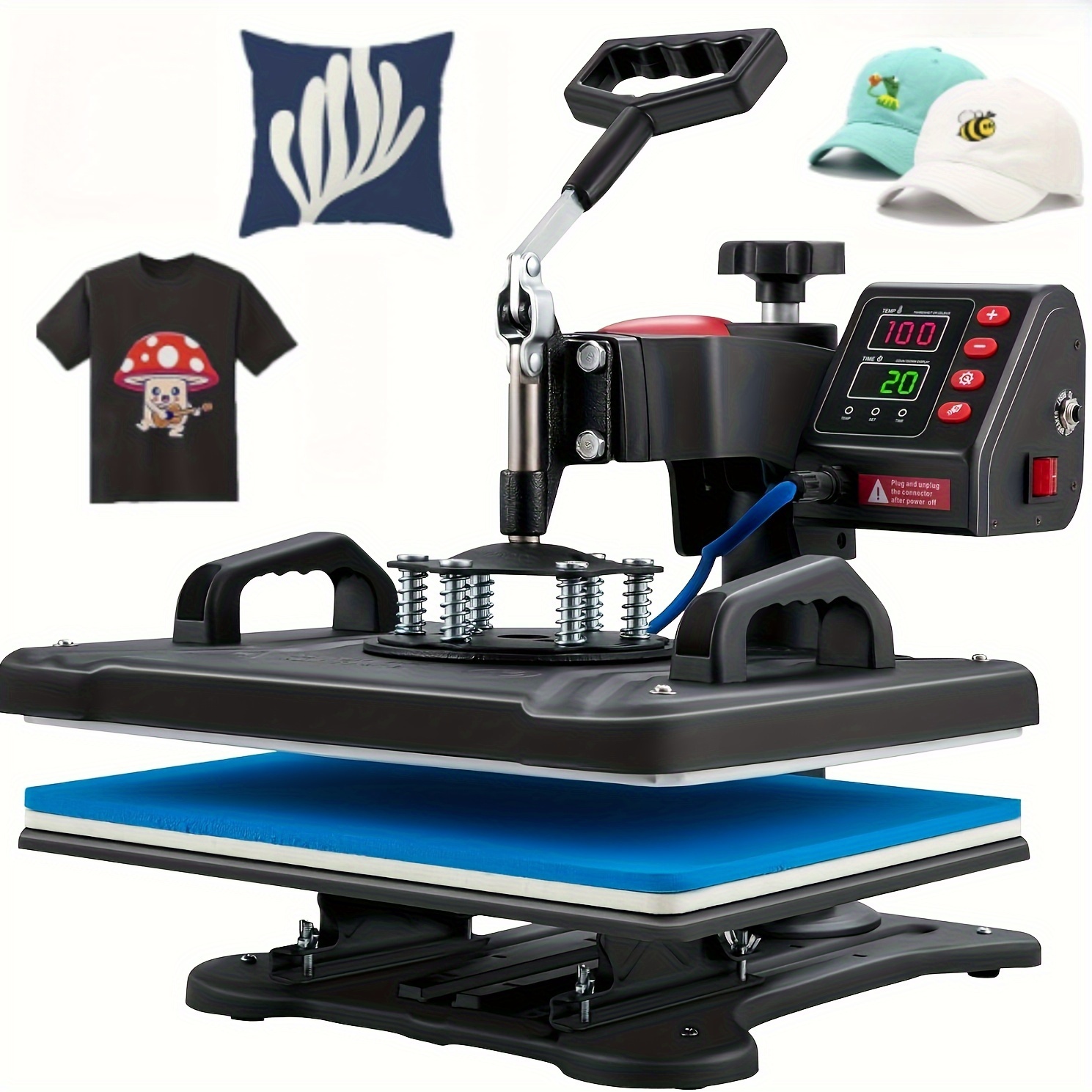 

5 In 1 Heat Press Machine, 12x15 Inch Heat Press Machine, 360 Degree Swing Digital T-shirt Ironing Machine, Multifunctional Heat Transfer And Sublimation Combination