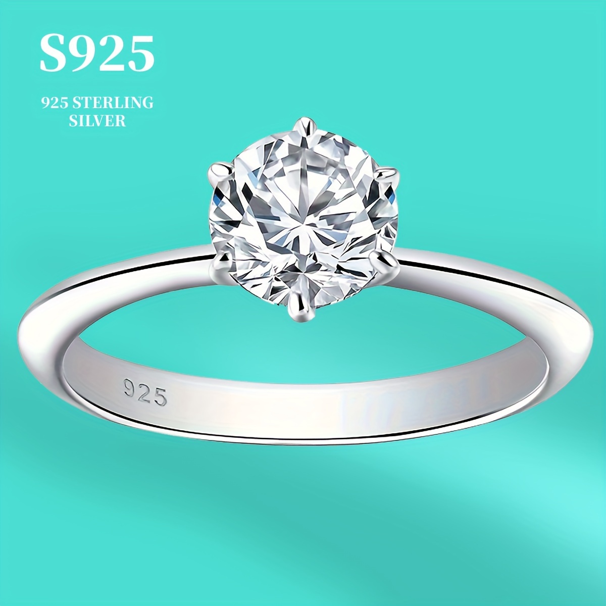 

925 Sterling Silver 2ct Moissanite Women's Ring Suitable For Engagement Wedding Party Ornament