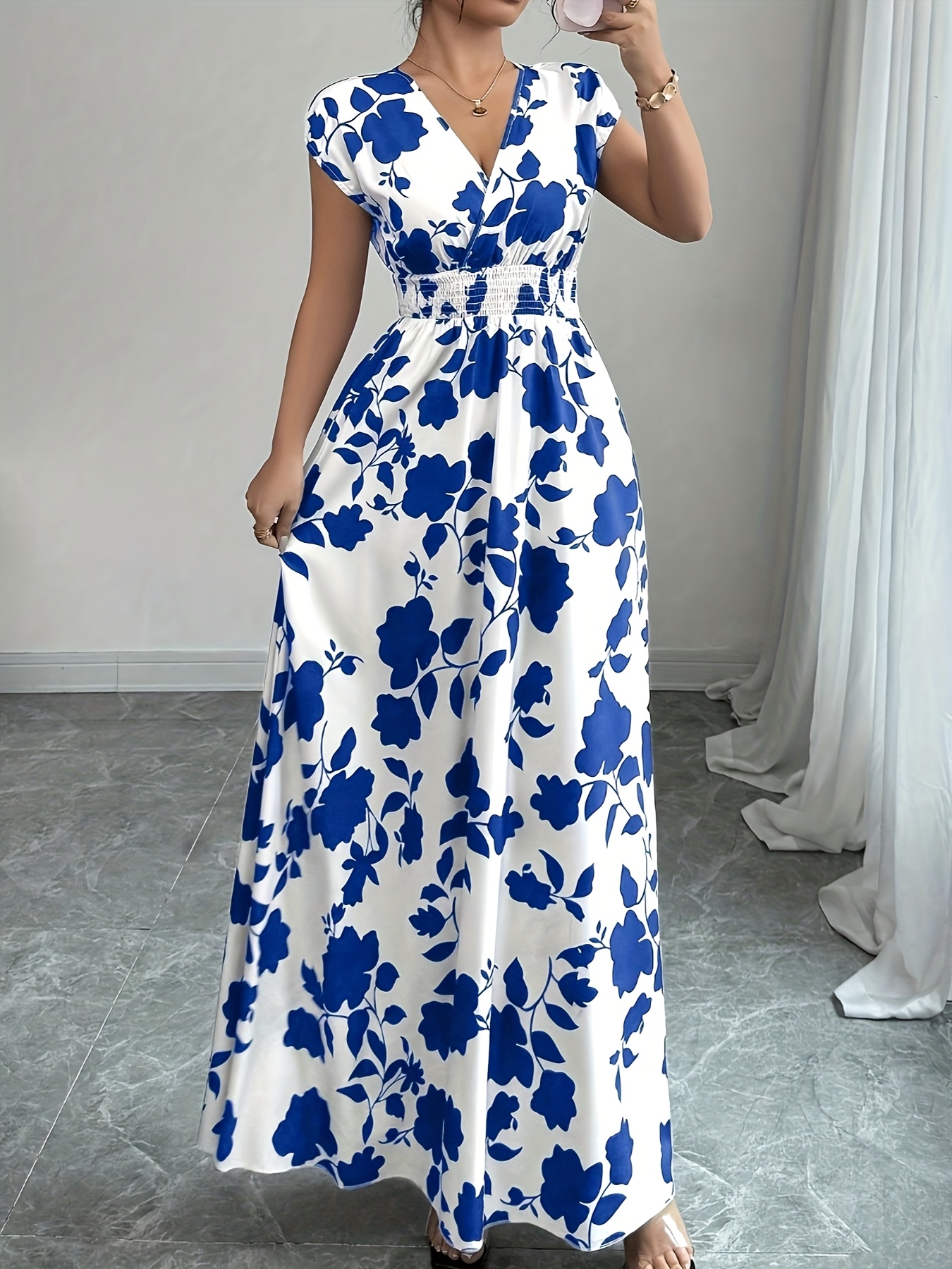 green emerald velvet dress Flowy Chiffon Dress with Unique Designs Blue