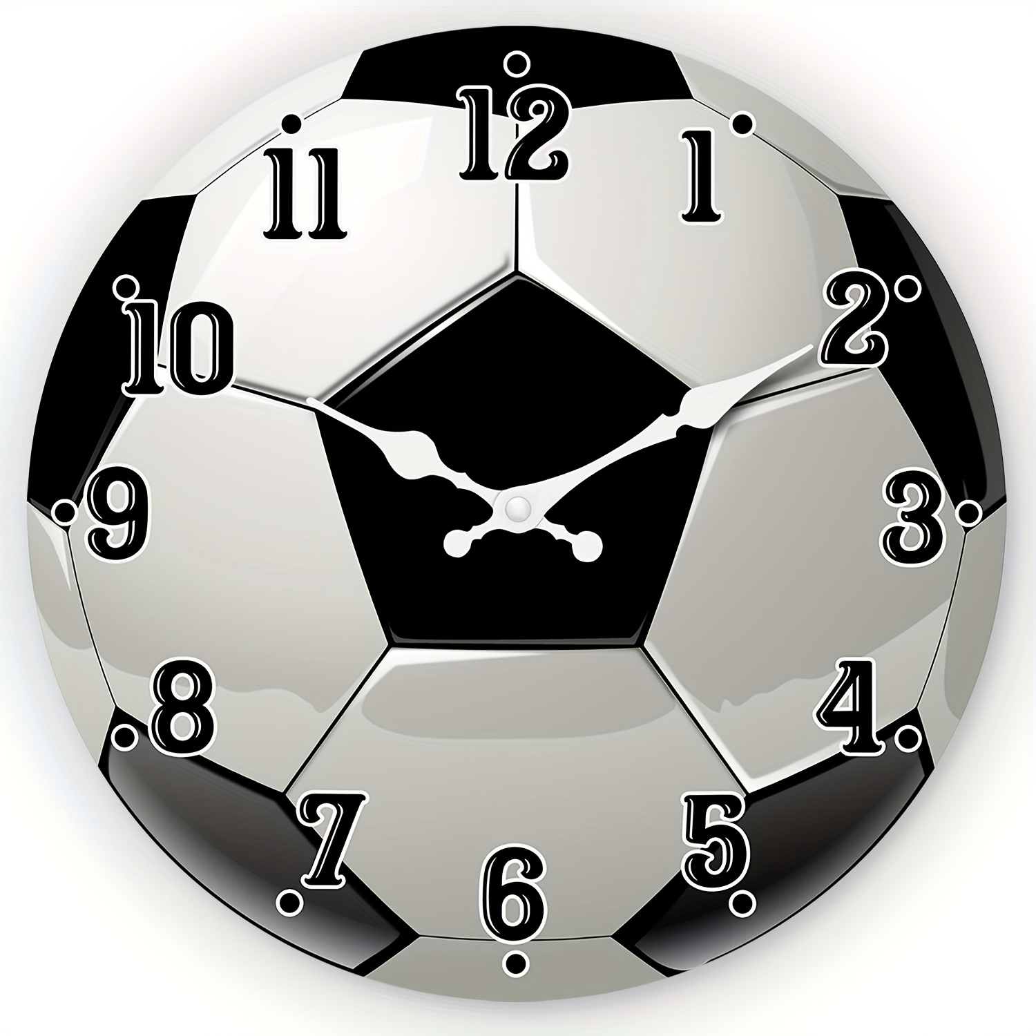 TEMU 12-inch Football-themed Wall Clock, Featuring A That Operates Silently Without Ticking. It Runs On Batteries And Is Easy To Read, Making It