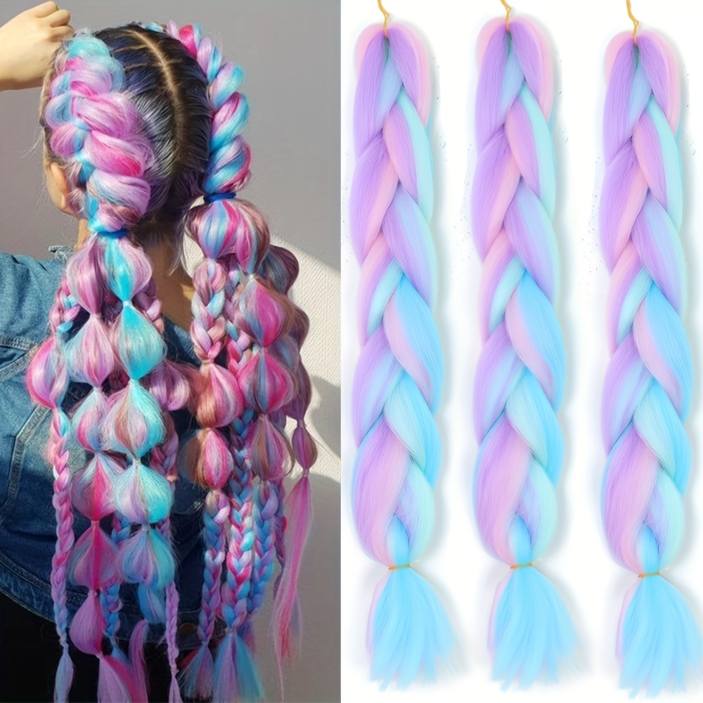 Pure Ombre Color Synthetic Heat Resistant Hair Extension Twist Jumbo  Braiding Kanekalon Hair For Women - Temu, jumbo hair 