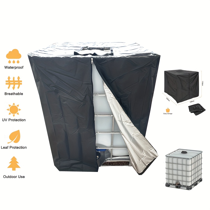 

all-weather" 1000l Outdoor Ibc Water Tank Cover With Zipper - Waterproof, Dustproof & Heat-resistant Protective Sleeve