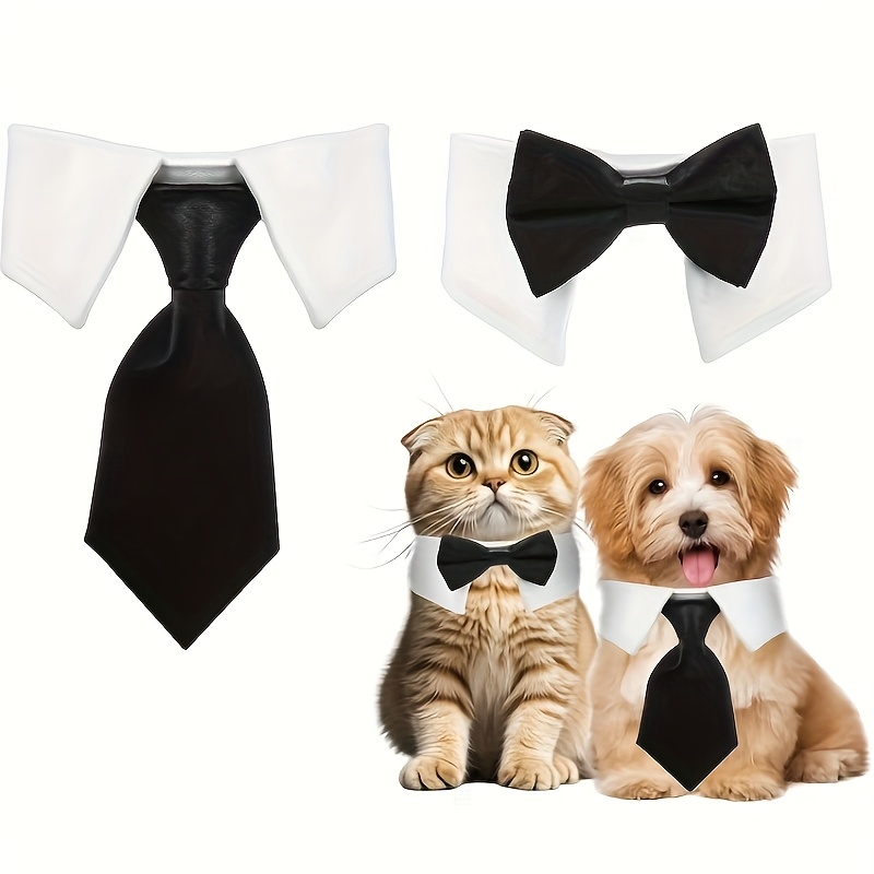 TEMU 2 Pezzi Collare Tuxedo per , Simpatici Cuccioli con Papillon, Papillon per , Collare Tux Regolabile, Formale per Animali Domestici, , Completi