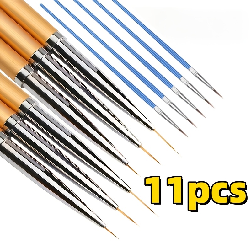 TEMU Set de 11 pinceaux d'artiste de qualité supérieure en nylon blanc, poignée ronde, adaptés à , à la peinture à l'huile, au maquillage facial, au