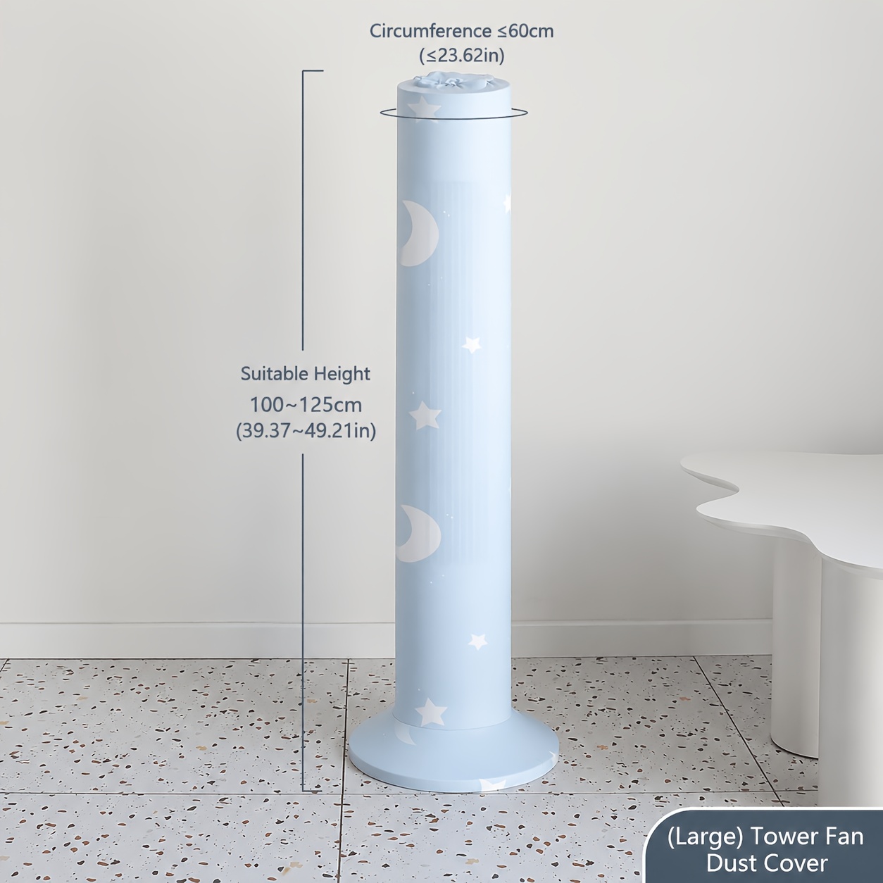 Image of 1pc Elastic Fabric Suitable For Floor Fans Dust Covers Electric Fan Covers Blade-less Fans Dust Covers Round Table Fans Tower Fan Covers Full Wrap Durable Polyester Machine Washable
