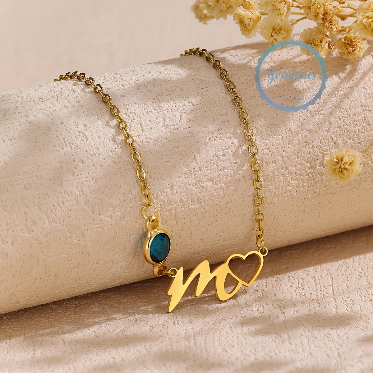Personalised Initial Heart Pendant Necklace, Minimalist Letter Design