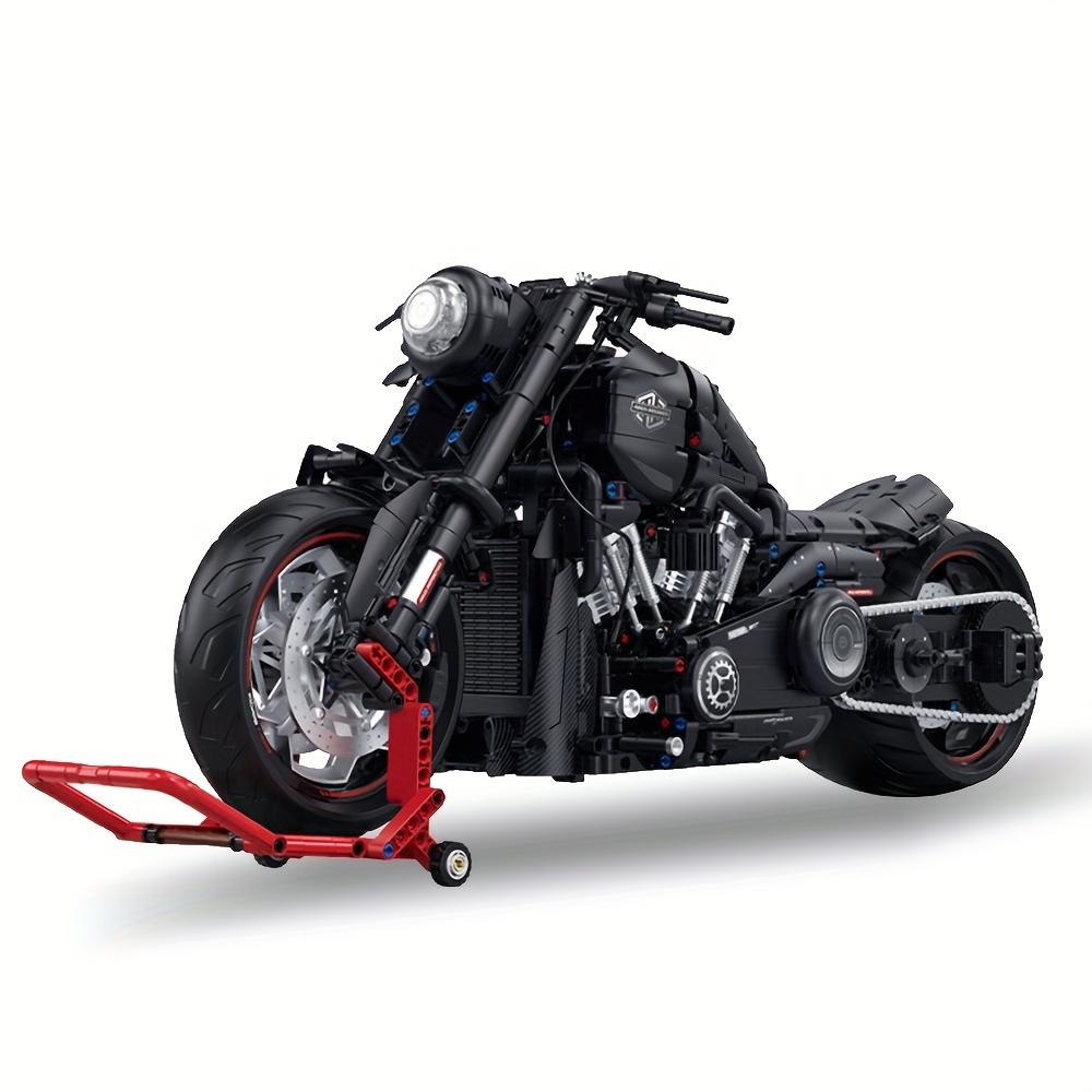 2260pcs Soft Tail Motorcycle Building Block Static Edition Set, Edition Extreme Motorcycle, Assembled Handmade Building Block Motorcycle Model, Collection Display 60521