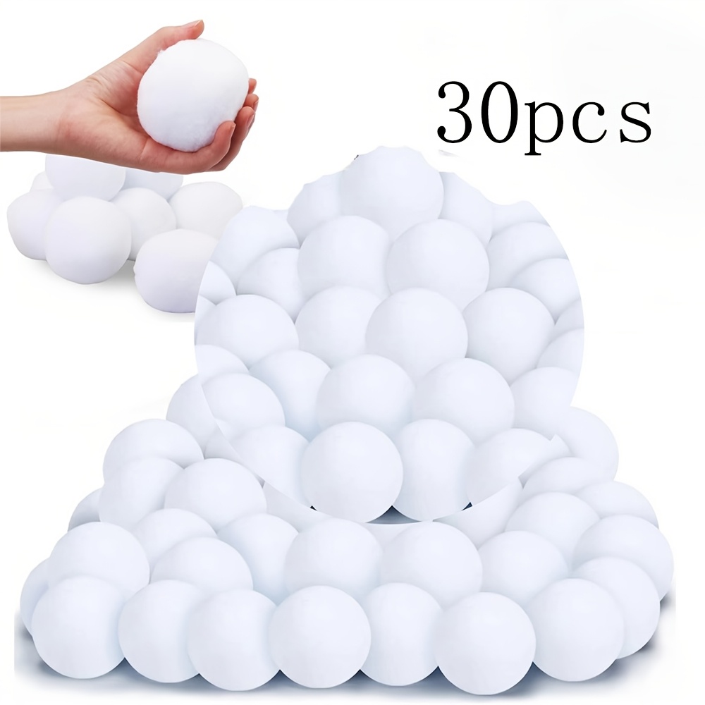 TEMU 30pcs Grands Boules de Fourrure Blanches Faites Main de 2 pouces, Boules de Fourrure Moelleuses, Parfaites pour l'Artisanat, la Décoration de