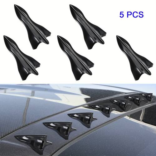 5pcs air generator fin diffuser aerodynamic kit car roof wing spoiler set for most sedans suvs fiber vehicle system exterior accessory