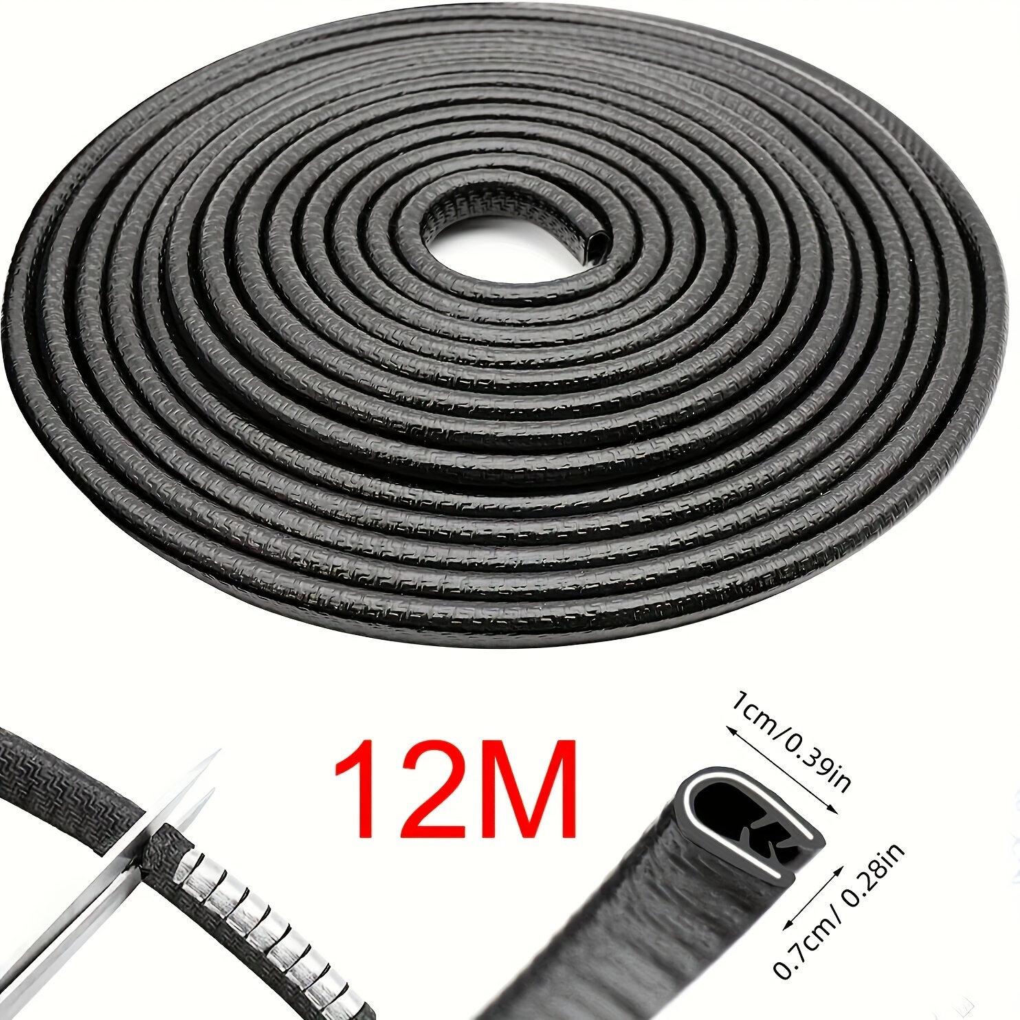 

12m U-shaped Rubber Car Door - Sealing Strip For Luggage Compartment Protection & Decoration