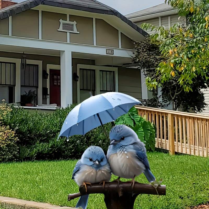 

2d Flat, 1pc With Umbrella Acrylic Garden Stake - 2d Flat Multifunctional Outdoor Decoration, Lawn, & Patio, Ideal Yard Art Gift, No Electricity Required, Bird Decor