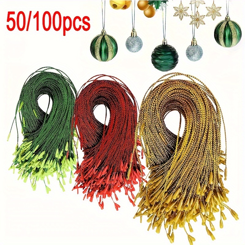 

Christmas Ornament Hanger Strings - 50/100pcs, & Reusable For Tree, Window, And Wall Decorations, Holiday Gifts & Crafts