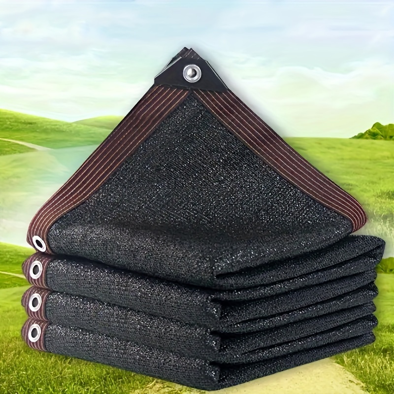 

1pc Black Shade Cloth With Grommets, 70% Sunblock, Uv Resistant Mesh Tarp For Greenhouse, Parking, Garden, Kennel