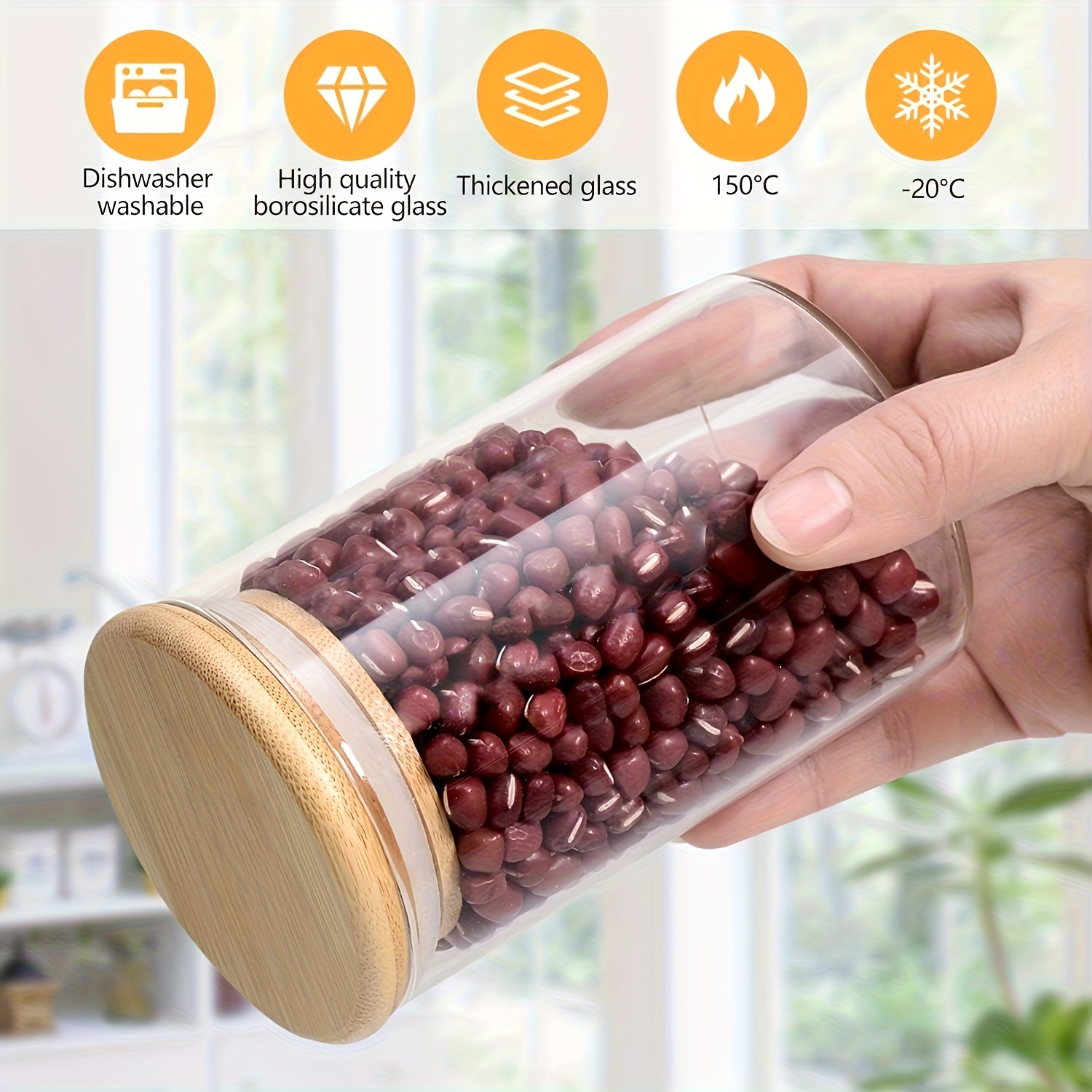 10oz round glass spice jar bulk set 280ml glass storage Temu