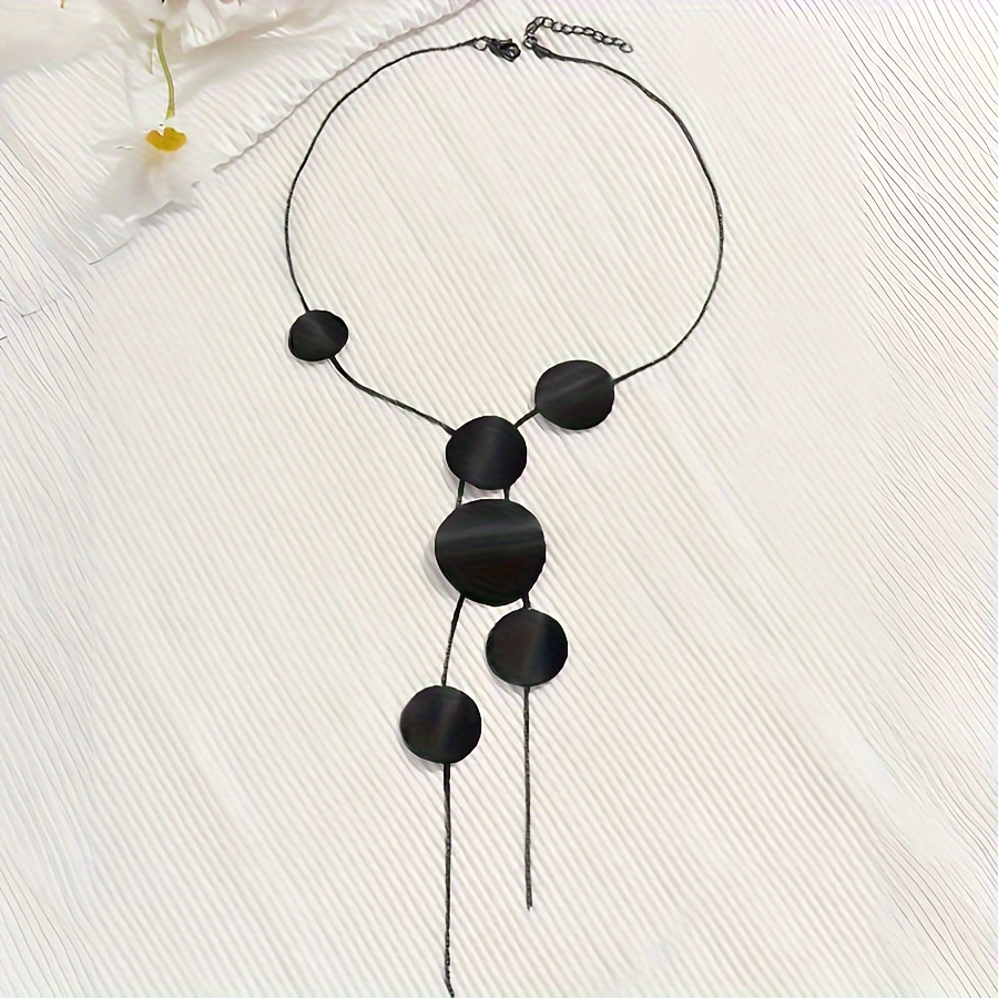 Women's Geometric Circle Pendant Y Necklace