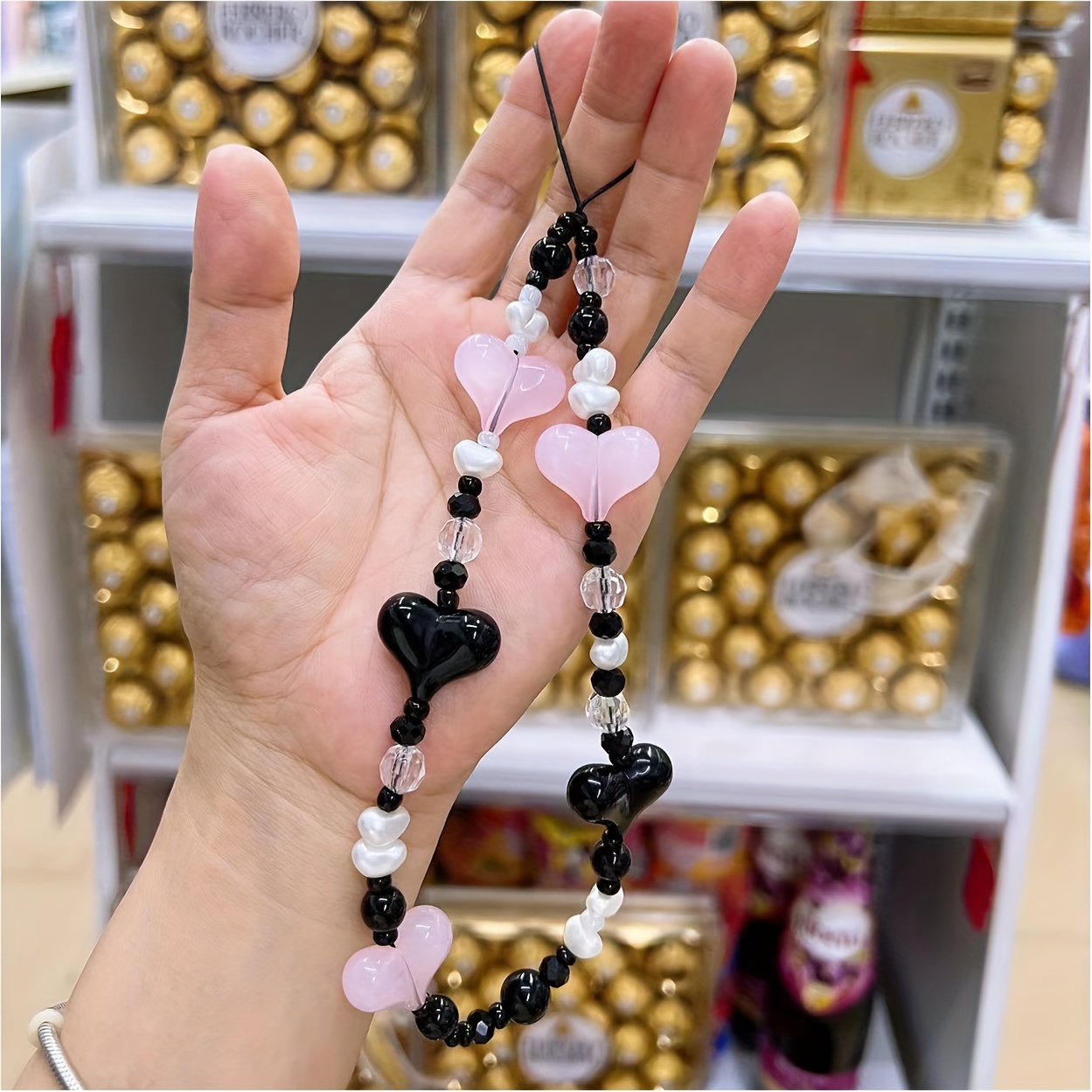 

Chic Love Heart Phone Charm - Short Diy Accessory For Phone Cases & Women's Bags, Mixed Colors