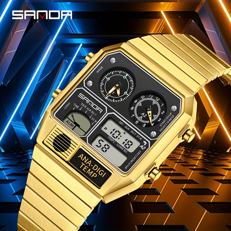 Montre Numérique Homme Forrader - Cadran Carré LED - Étanche 50m - Chrono Et Alarme